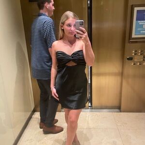 Princess Polly Black Strapless Open Back Dress